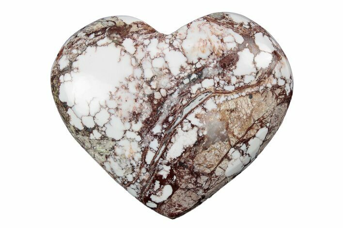 Polished Wild Horse Magnesite Heart - Arizona #341943